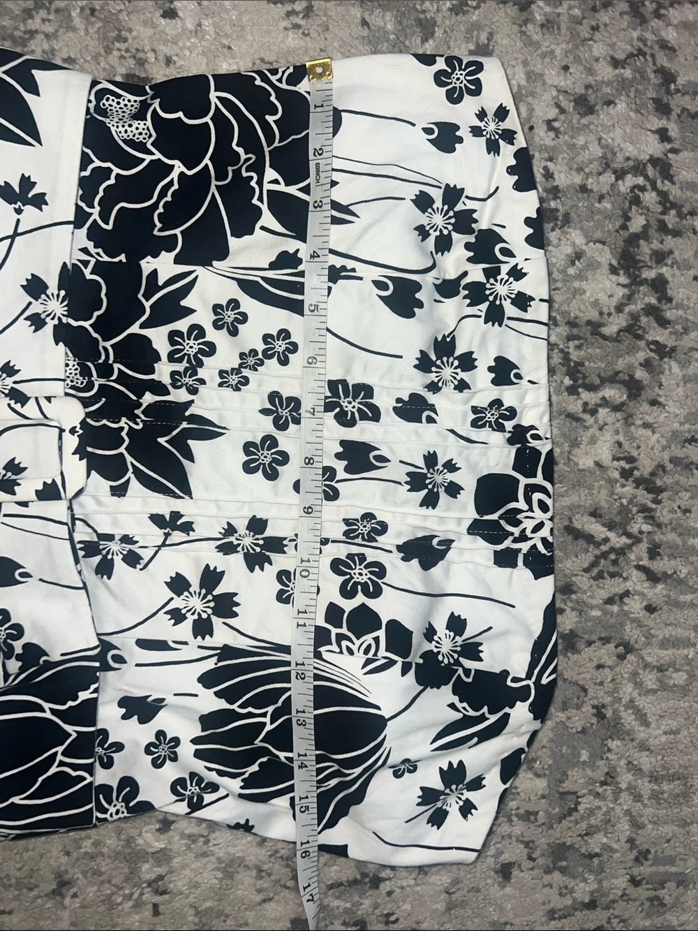 B. Smart Vintage Y2K Strapless Black & White Floral Belted Cotton Dress,Size 12 - Picture 8 of 9
